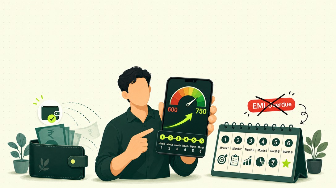 How to Increase CIBIL Score from 600 to 750: 6-Month Action Plan (2026)