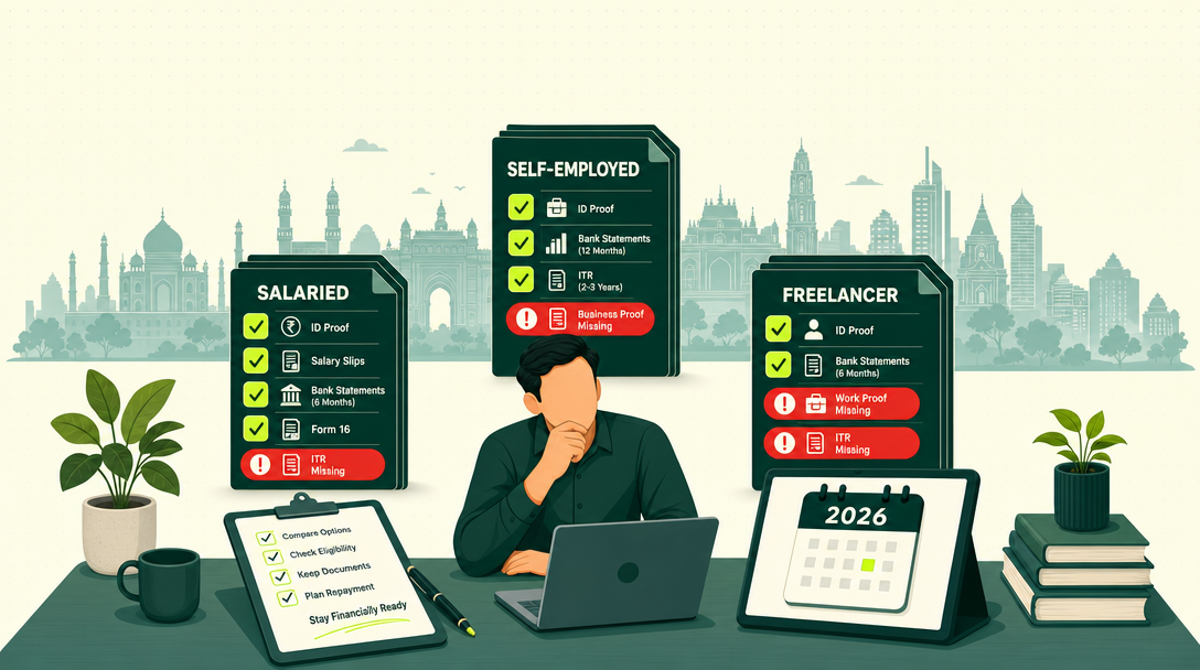 Personal Loan Documents Required in India 2026: Salaried, Self-Employed & Freelancer Checklists