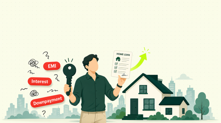 Home loan in India showing eligibility, documents, interest rates, and application process