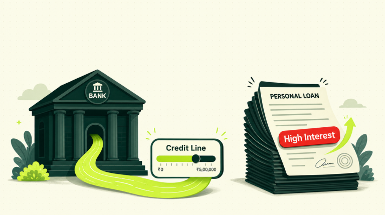 Credit line vs personal loan comparison showing borrowing differences
