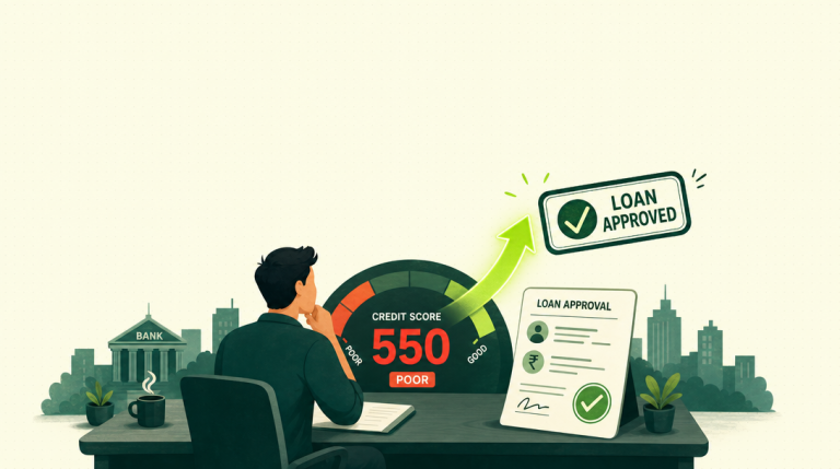 Personal loan with 550 credit score options in India