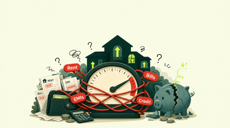 signs of too much debt including high EMIs and multiple loan payments